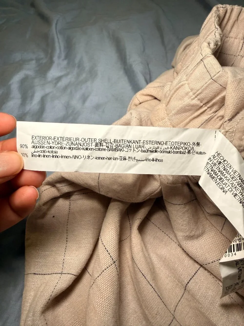 Zara Linen Wide Leg Cropped Pants Tan Beige | Women’s Medium